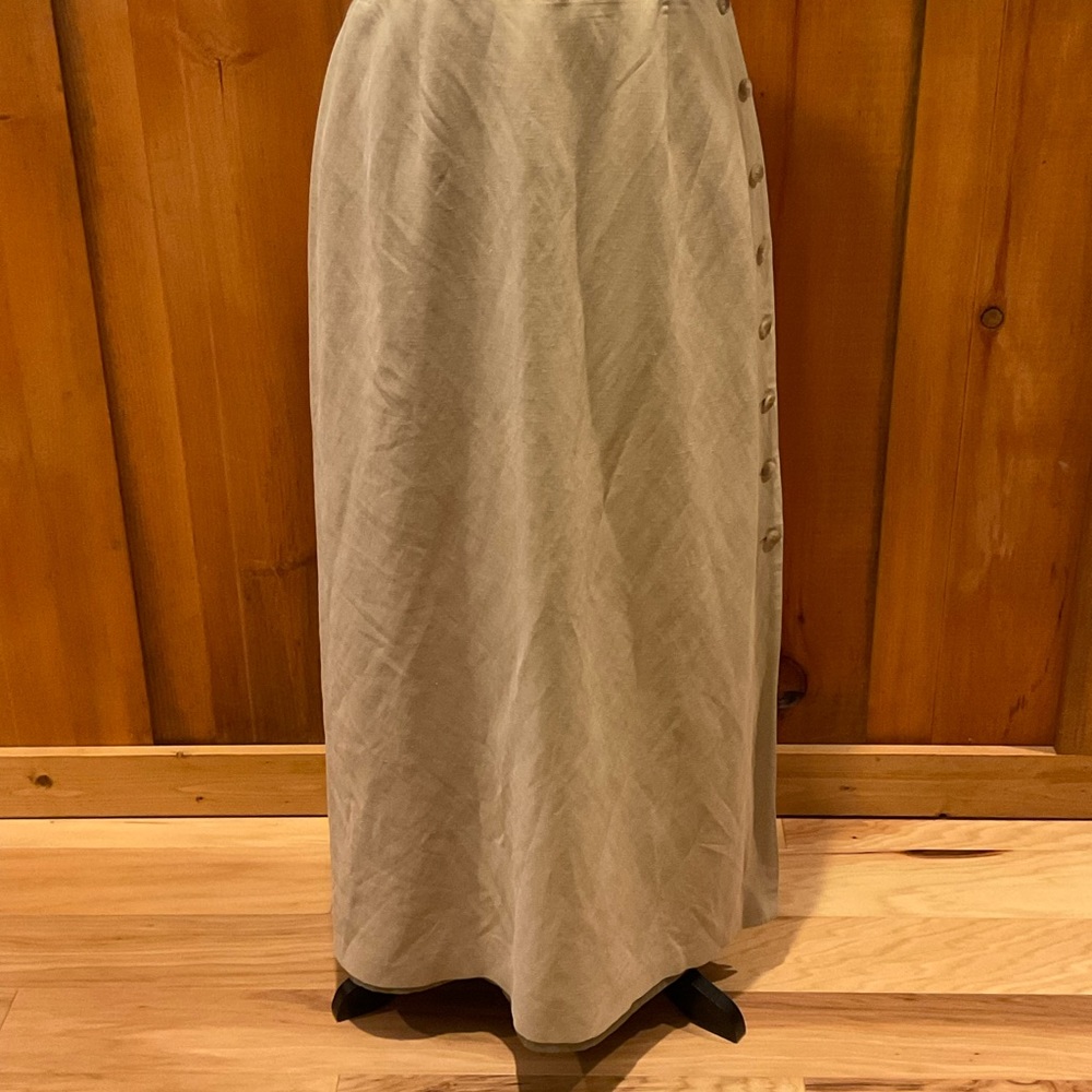 Talbots Silk/linen Side Button Skirt Size 12